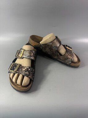 Birkenstock Arizona Microfiber Sandal- Python Brown, Size 41